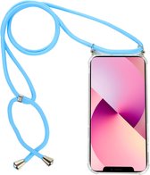 H.K. backcover/achterkant/hoesje met koord lichtblauw geschikt voor Samsung Galaxy S21 FE