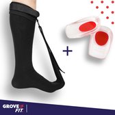 GroveFit Hielspoor Combideal - Maat M - Verstelbare Sok, Comfortabele Zooltjes en Effectieve Nachtspalk - Behandeling voor Hielspoor en Achillespeesklachten - Ventilerend en Dempend - Verlichting en Ondersteuning