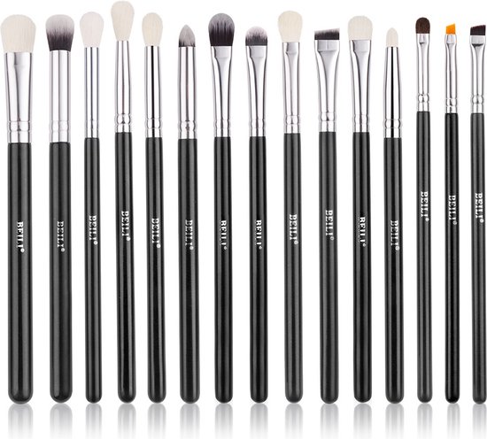 Beili Professionele make up kwasten set – 15 delig – Met poeder kwast – Met oogschaduw kwasten