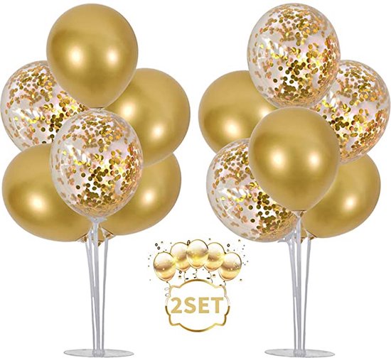 Joya® Tafel Ballondecoratie Goud | Tafeldecoratie Set | Ballonnen Decoratie | Feest Versiering | Decoratie | Verjaardag, Jubileum & Bruiloft