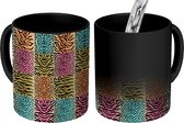 Magische Mok - Foto op Warmte Mokken - Koffiemok - Patchwork - Dieren - Structuur - Patroon - Magic Mok - Beker - 350 ML - Theemok