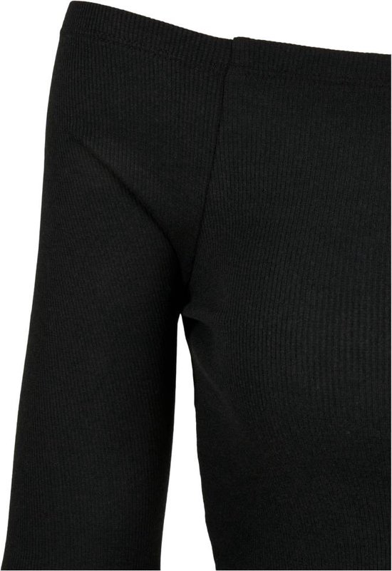 Urban Classics - Off shoulder Rib Longsleeve top - XS - Zwart