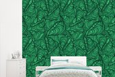 Behang - Fotobehang Groen - Patroon - Zomer - Breedte 315 cm x hoogte 260 cm