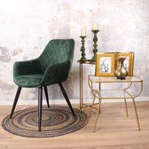 Bol.com DS4U® Ravi eetkamerstoel 2.0 - kuipstoel - stoel - industrieel - met armleuning - velvet - velours - fluweel - stof - groen aanbieding