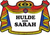 Huldeschild Sarah - 50 jaar - Versiering - Deurbord verjaardag - Huldebord - Hulde aan Sarah