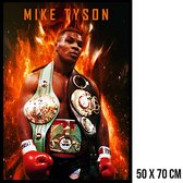 Allernieuwste Canvas Schilderij Zwaargewicht Bokser Mike Tyson (Box Champion Iron Mike) - Boksen Bokssport - Kleur - 50 x 70 cm