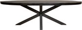 Eetkamertafel zwart | denver | ovaal | mangohout | 300 x 300 x 76(h) cm