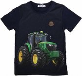 S&c Tractor / Trekker Shirt - Korte Mouw - John Deer - H225 -  Donkerblauw - Maat 86/92