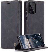 Caseme - Samsung Galaxy A33 - Retro Wallet Hoesje - 3 Opbergvakjes - Zwart