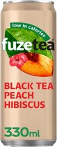 Fuze Tea Black tea peach-hibiscus 33 cl per blik, tray 24 blikjes