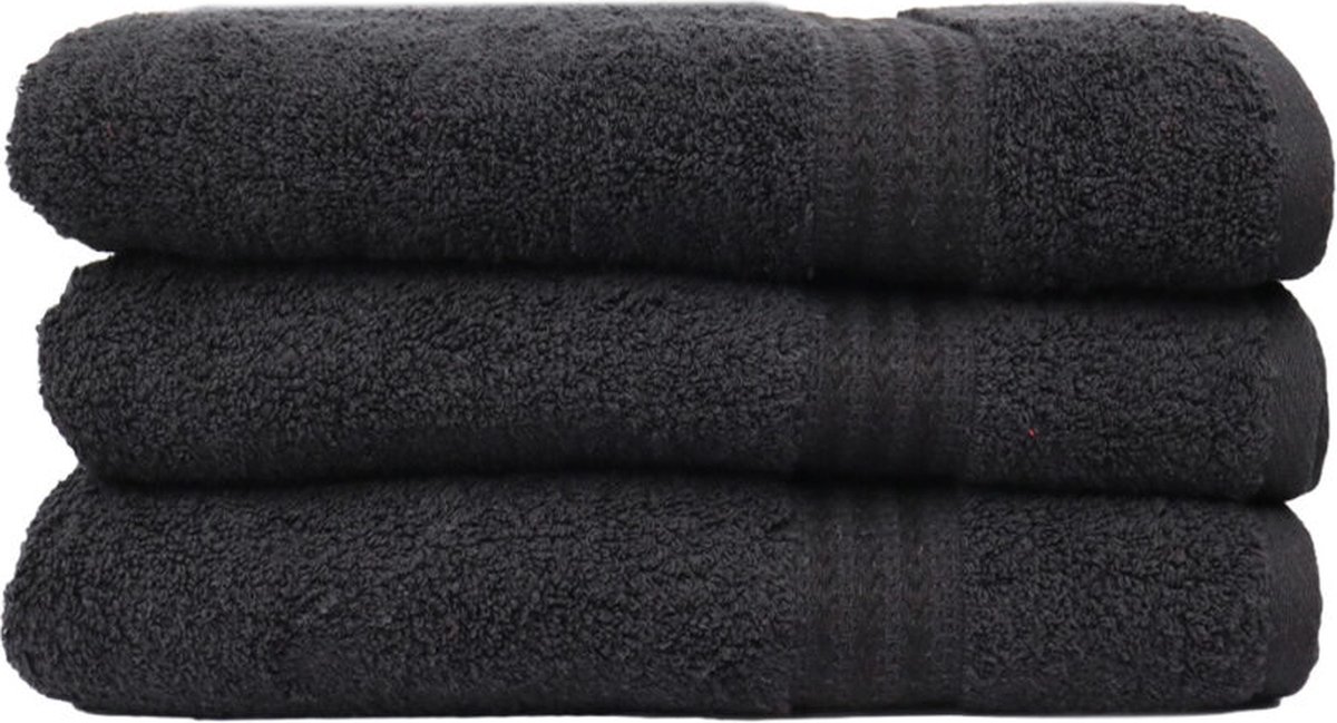 Rainbow Collection Badhanddoek - Badlaken zwart set van 2 stuks 70x140cm 500gr