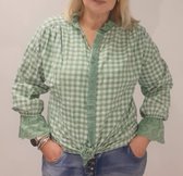 Tripple Nine Blouse ruit groen one size