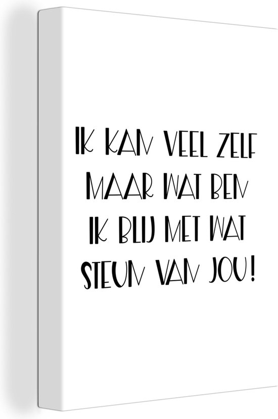 Canvas Schilderij Beterschap - Quotes - Zwart - Steun - 30x40 cm - Wanddecoratie