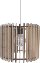 Landelijke hanglamp - TUBE - naturel hout - design - eetkamer -woonkamer -