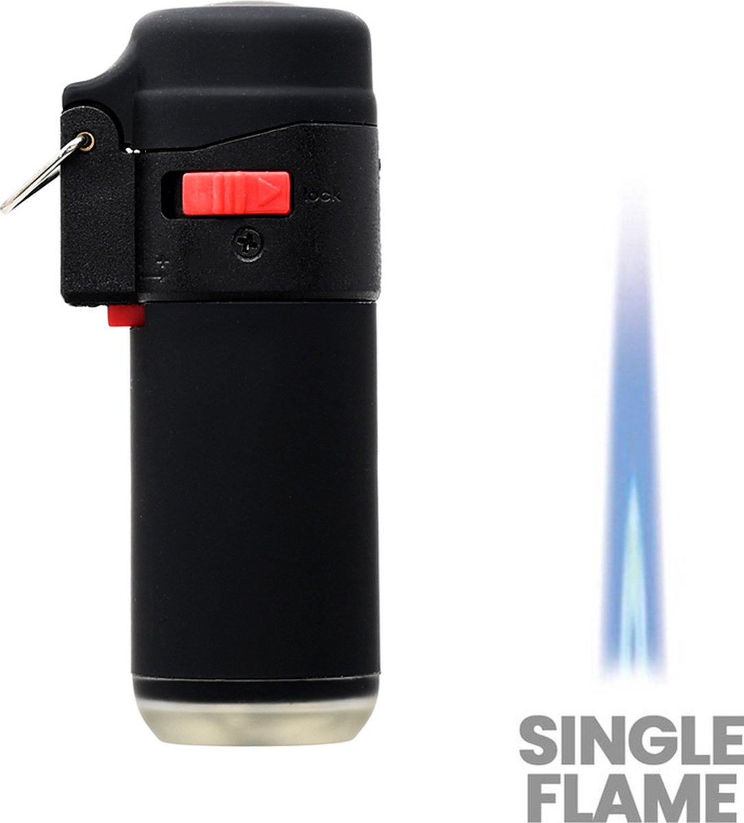 Goedkoopste Atomic Black Line aansteker – gasbrander zwart – stormaansteker – windproof – hervulbaar
