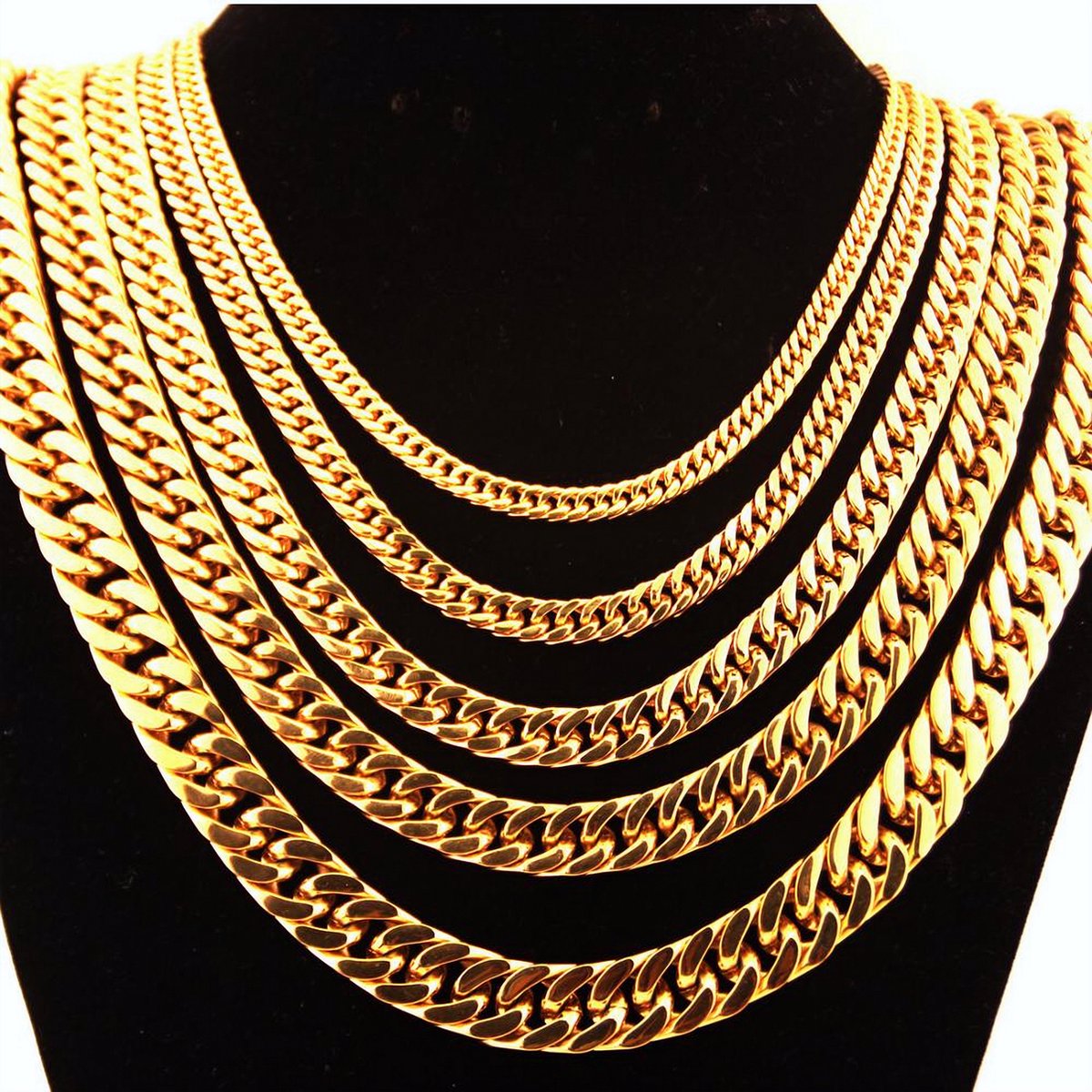 ICYBOY Massieve Klassieke Gouden Heren Ketting - verguld - Lengte 60 cm - Dikte 6 mm - Lobster Iced Out Cuban Chain