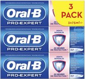 Oral B Pro-Expert Tandpasta voor gevoelige tanden, 24-uurs bescherming, gevoeligheidsbescherming, verpakking van 3 x 75 ml