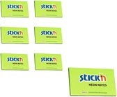 Stick'n sticky notes - 6-pack - 76x127mm, neon groen, 100 memoblaadjes per blok