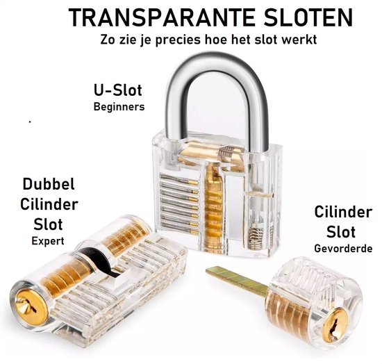 Kit de Crochetage 7-en-1 pour Serrure de Porte de Lock Cowboy + Cadenas  d'Entraînement Transparent 2-en-1