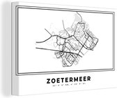 Tableau Peinture sur Toile Carte – Plan d'Etage – Plan de Ville – Zoetermeer – Nederland – Wit - 150x100 cm - Décoration murale