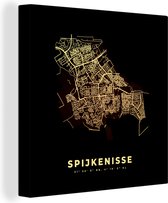 Canvas Schilderij Spijkenisse - Plattegrond - Kaart - Stadskaart - Nederland - 50x50 cm - Wanddecoratie