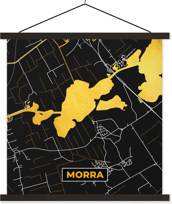 Affiche scolaire - Carte - Plan d'étage - Plan de la ville - Pays- Nederland - Water - Luxe - 60x60 cm - Lattes noires