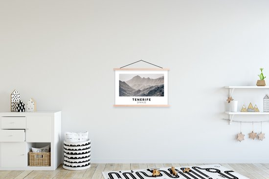 Support pour affiches avec affiche 60 x 40 cm - Affiche scolaire - Tenerife - Espagne - Pierres - Affiche textile - Lattes vierges