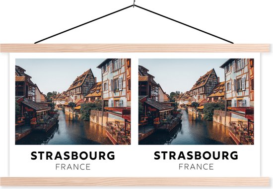 Porte-affiche avec affiche - Affiche scolaire - Strasbourg - France - Water - 150x75 cm - Lattes vierges