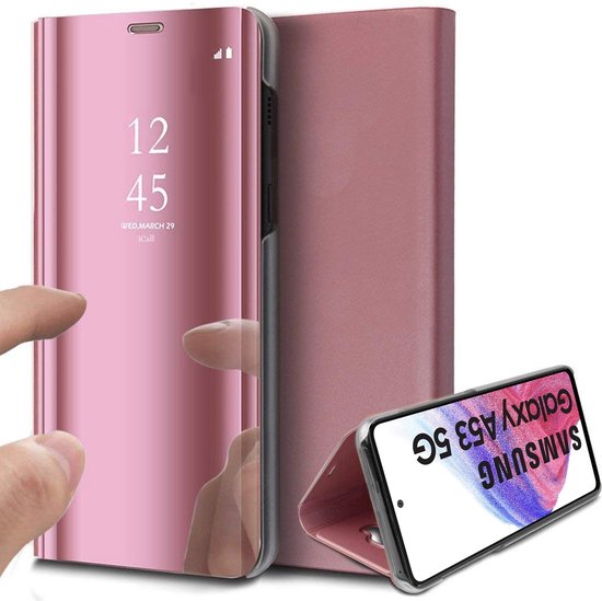Samsung Galaxy A53 Hoesje - Book Case Spiegel Wallet Cover Hoes Roségoud |  bol