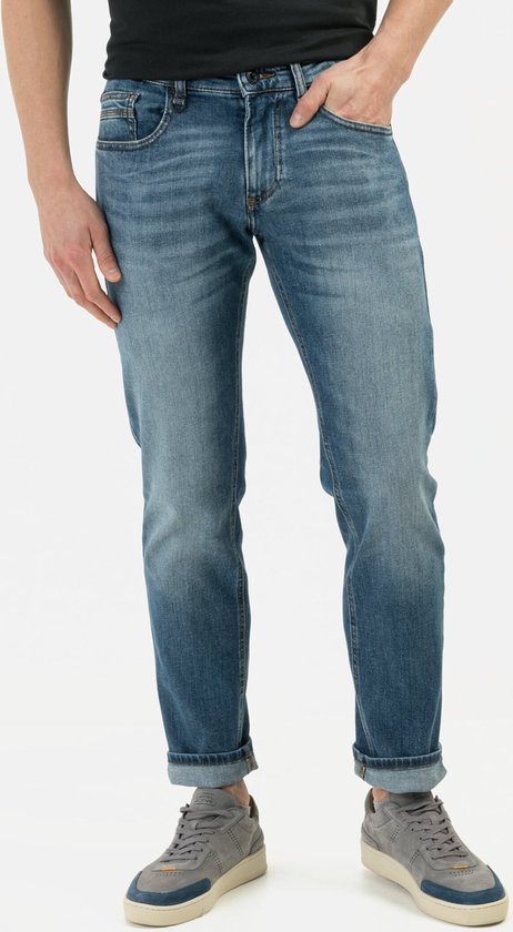 camel active Slim Fit 5-Pocket Jeans - Maat menswear-34/34 - Blauw