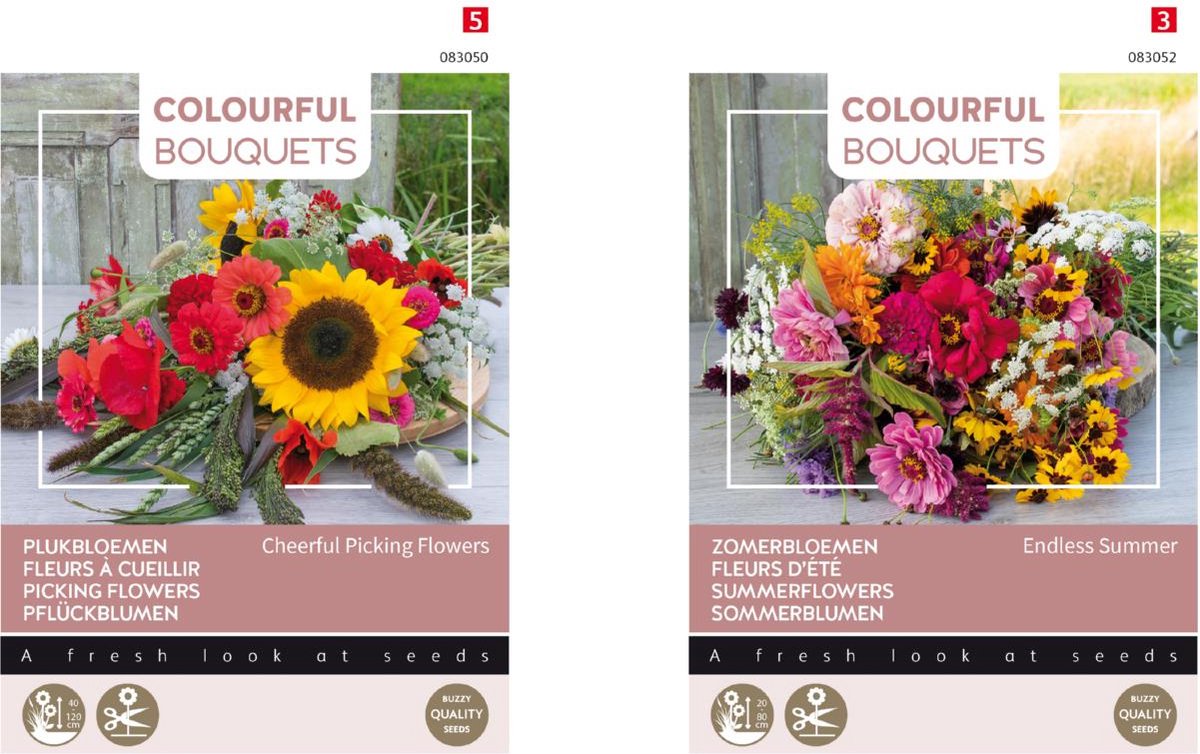 set van 2 zakjes bloemenzaden | Zomerbloemen & Plukbloemen