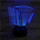 3D Led Lamp Met Gravering - RGB 7 Kleuren - Accordeon