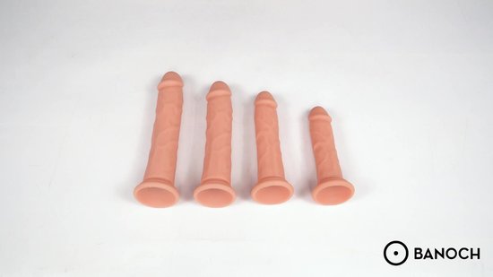 Banoch | Dildo 23 cm | Rechte Beige Siliconen Dildo met Zuignap | Extra Large | Ø 4 cm | Realistisch & Flexibel