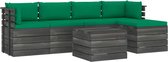 Medina 6-delige Loungeset met kussens pallet massief grenenhout