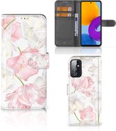 GSM Hoesje Geschikt voor Samsung Galaxy M52 Wallet Book Case Cadeau voor Mama Lovely Flowers