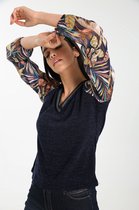 Cassis Dames T-shirt in twee stoffen - T-shirt - Maat 46
