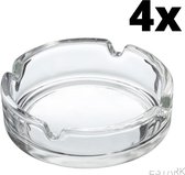 ESTARK® 4 x Asbak Glas - Standaard - Glazen Asbakken - Ashtray - Horeca - Café - 9 cm - Tafel Asbak - 4 STUKS