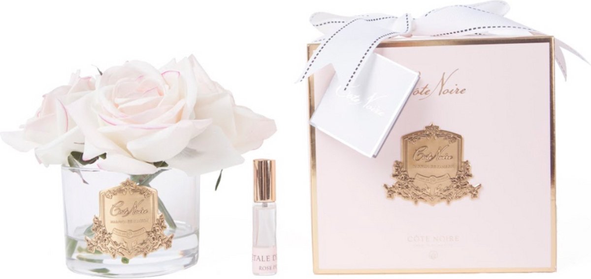 Kunstbloemen boeket 5 rozen Pink Blush – Cote Noire (GMR88) geurbloemen ipv geurstokjes
