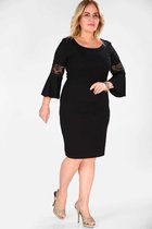 HASVEL - Zwarte Groote maat jurk- maat 8XL-Galajurk-Avondjurk-HASVEL - Black Plus Size Dress- Size 8XL-Prom Dress-Evening Dress