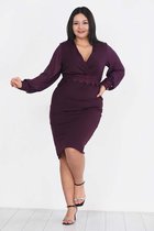 HASVEL - Donkerpaarse Groote maat jurk- maat 6XL-Galajurk-Avondjurk-HASVEL - Dark Purple Plus Size Dress- Size 6XL-Prom Dress-Evening Dress