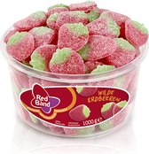 Red Band Aardbeien 1 pot à 100 stuks - Zacht snoep - Winegums met aardbeien smaak - Zoet