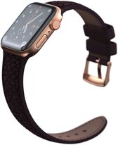 Njord byELEMENTS Apple Watch Series 1-7, SE bandje 44/45 mm - Zalm leer Eldur - Watch Strap - Aubergine