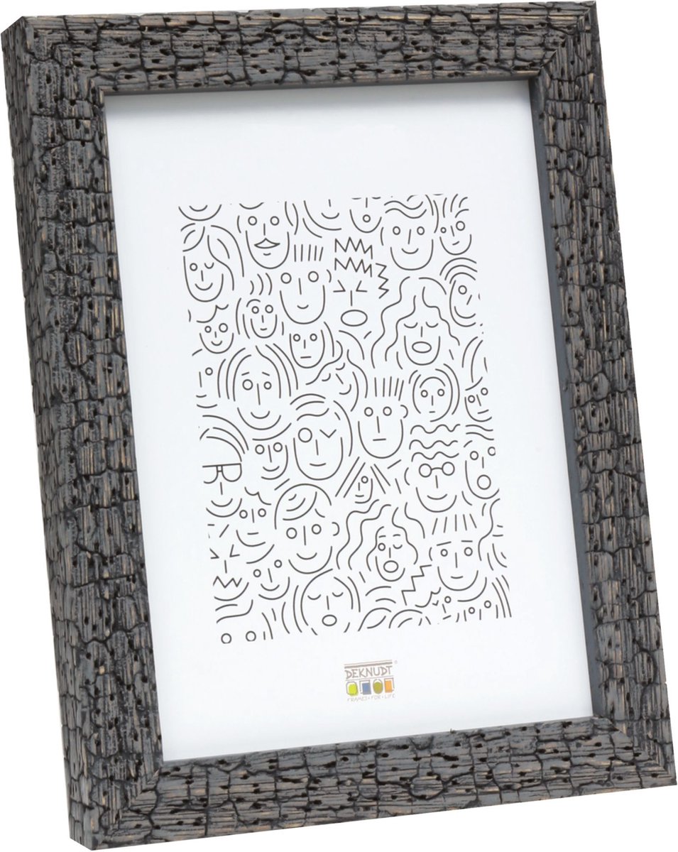 Deknudt Frames fotolijst S45RL7 - grijs - burned wood look - 10x15 cm
