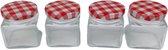 Mini weckpotjes - Rood / Transparant - Glas / Metaal - 5 x 5 x 6 cm - 4 Stuks - Jampot - Weckpot - Weckpotje - Weck - Pot