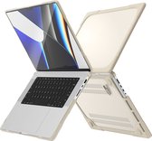 Case geschikt voor Apple MacBook Pro 14 (2021) - Mobigear - Shockproof Serie - Hardcover - Taupe - Geschikt voor Apple MacBook Pro 14 (2021) Cover