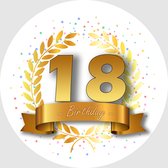 24x Verjaardag ronde stickers 18 jaar - Happy Birthday Feest Stickervellen Kinderen Volwassenen Cadeau Sticker