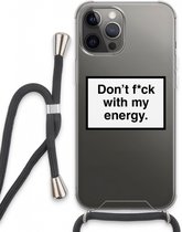 Case Company® - iPhone 13 Pro Max hoesje met Koord - My energy - Telefoonhoesje met Zwart Koord - Extra Bescherming aan alle Kanten en Over de Schermrand