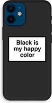 Case Company® - iPhone 12 mini hoesje - Black is my happy color - Biologisch Afbreekbaar Telefoonhoesje - Bescherming alle Kanten en Schermrand