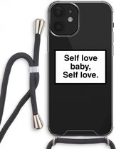 Case Company® - iPhone 12 hoesje met Koord - Self love - Telefoonhoesje met Zwart Koord - Extra Bescherming aan alle Kanten en Over de Schermrand