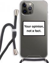 Case Company® - iPhone 12 Pro Max hoesje met Koord - Your opinion - Telefoonhoesje met Zwart Koord - Extra Bescherming aan alle Kanten en Over de Schermrand